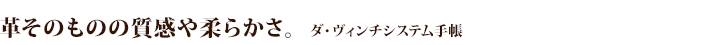 革そのものの質感や柔らかさ　ダ・ヴィンチシステム手帳