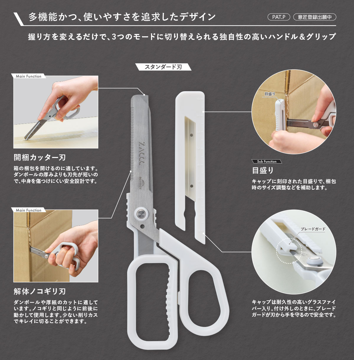 マグネット付き多機能ハサミ ZACCC詳細