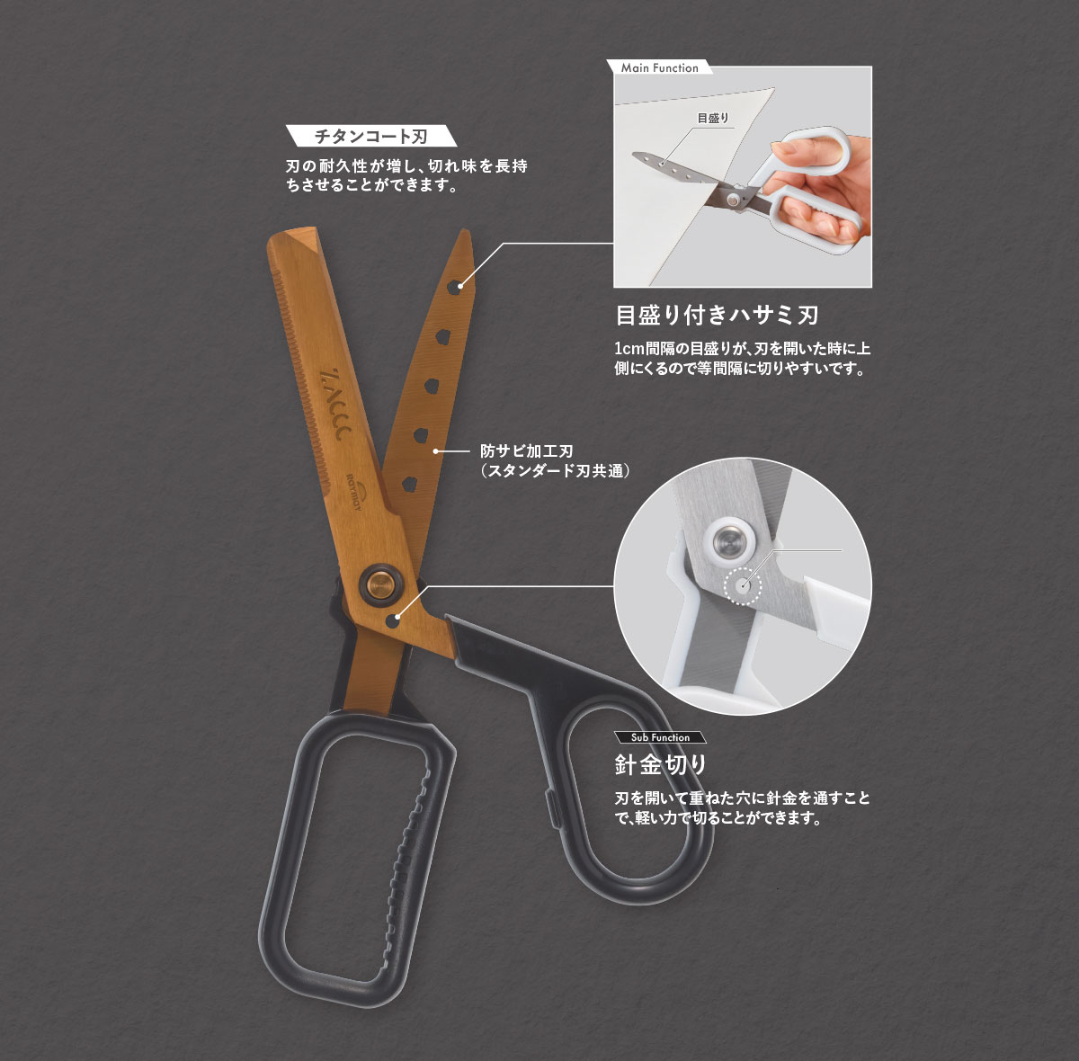 ハサミ：マグネット付き多機能ハサミ ZACCC：ホーム＆オフィス：株式